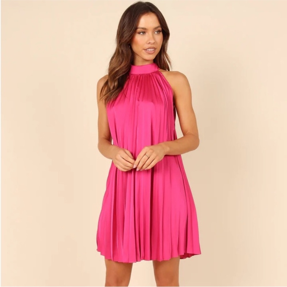 Petal and Pup Ginnee Pleated Mini Dress - Hot Pink, S